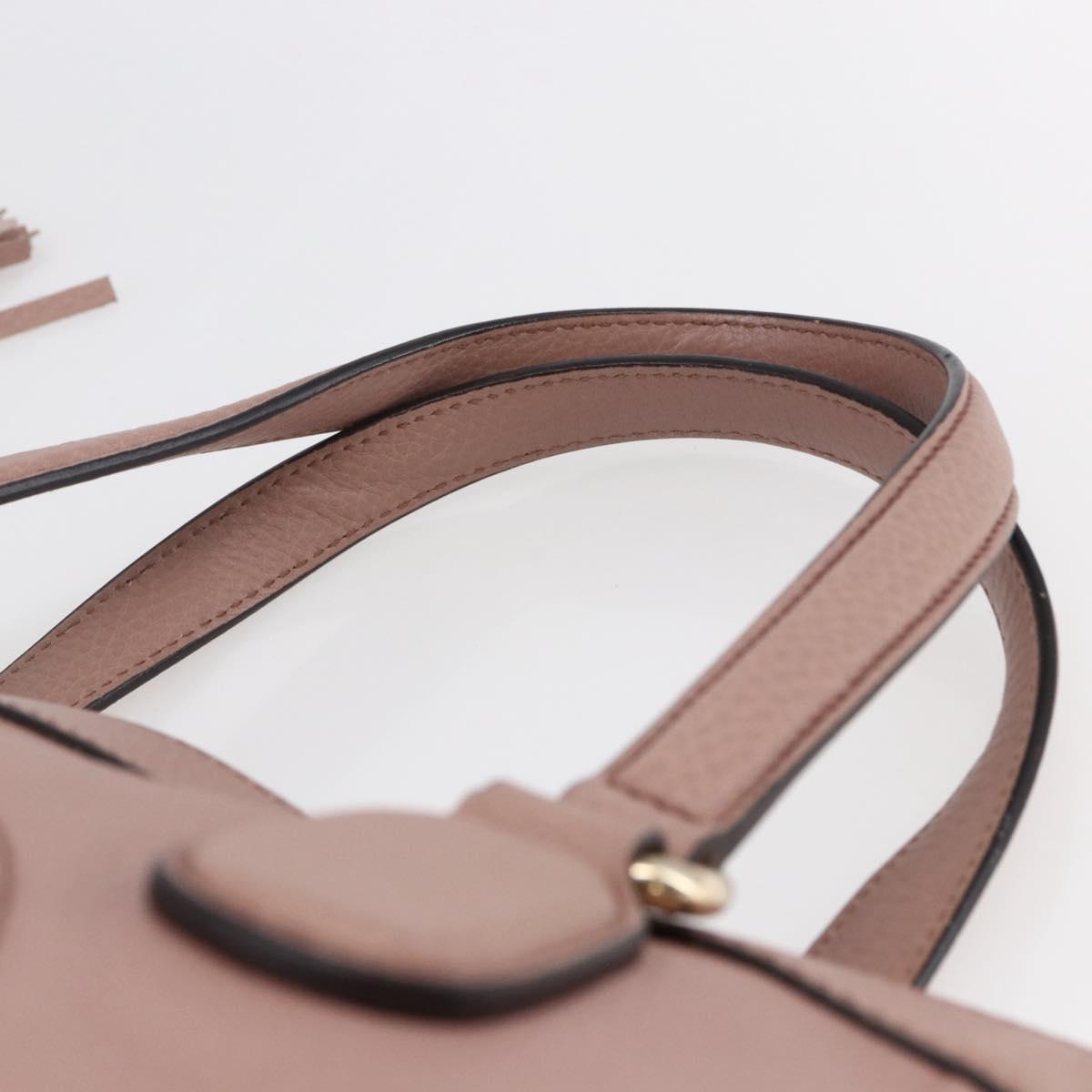 GUCCI Soho Tote Bag Leather Pink Auth ep11088