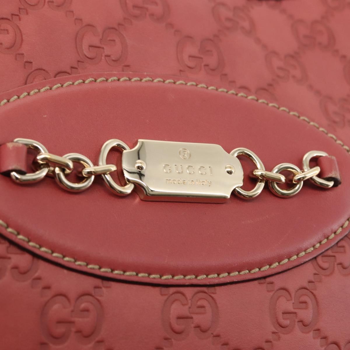 GUCCI Guccissima GG Shoulder Bag Leather Pink Auth ep11089