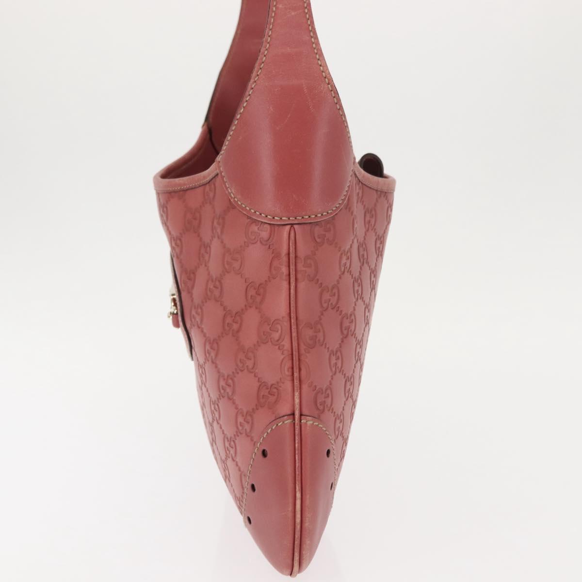 GUCCI Guccissima GG Shoulder Bag Leather Pink Auth ep11089