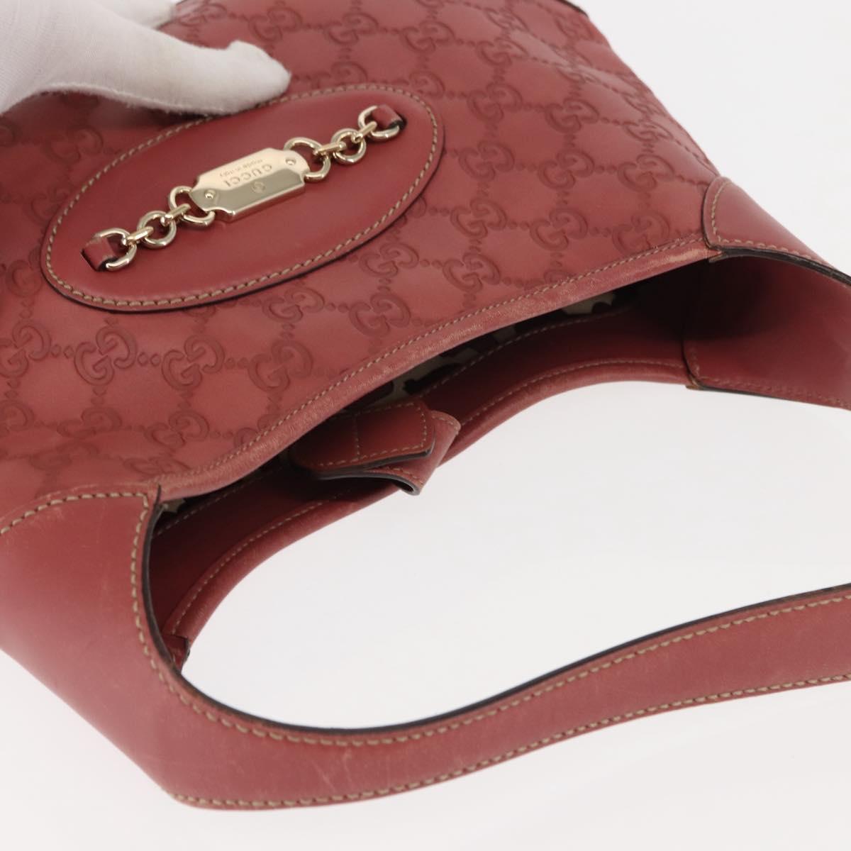 GUCCI Guccissima GG Shoulder Bag Leather Pink Auth ep11089