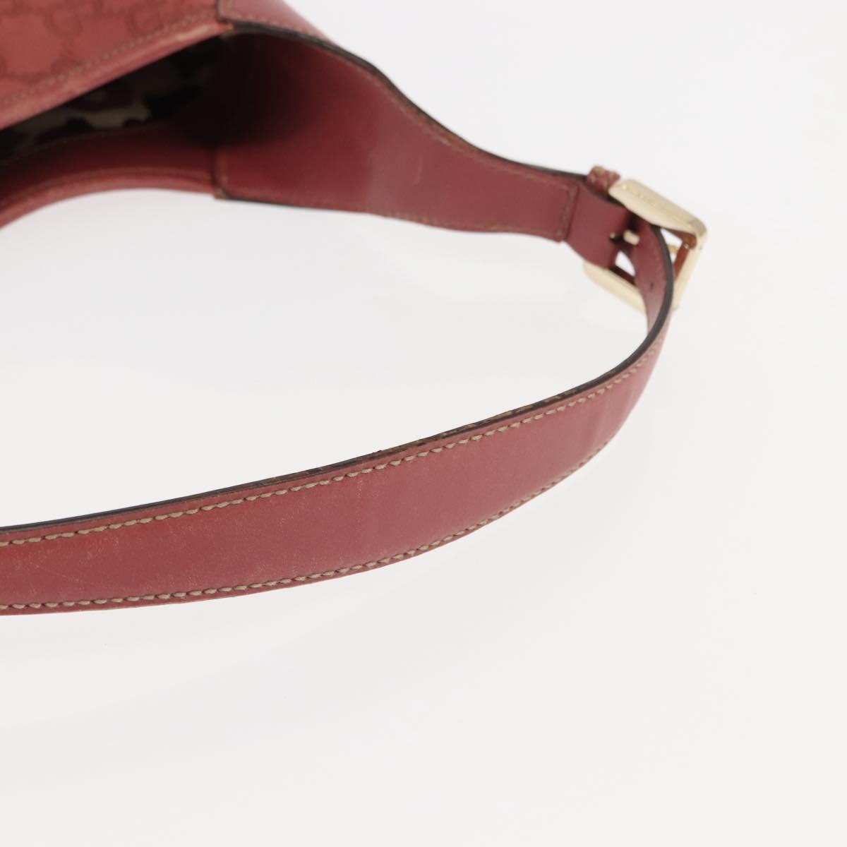 GUCCI Guccissima GG Shoulder Bag Leather Pink Auth ep11089
