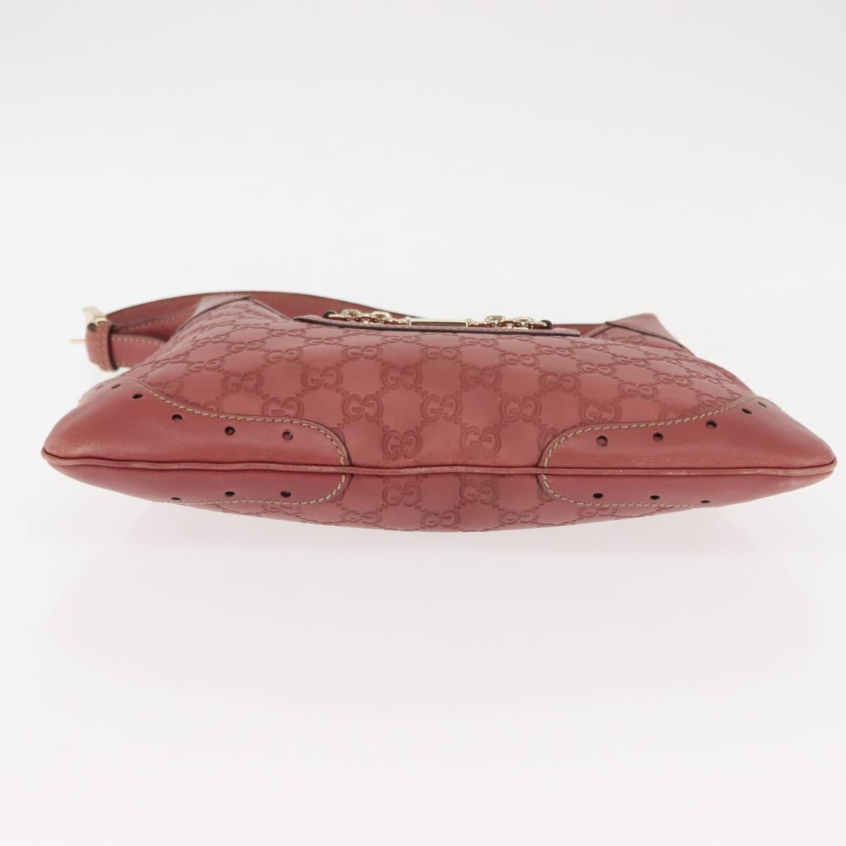 GUCCI Guccissima GG Shoulder Bag Leather Pink Auth ep11089