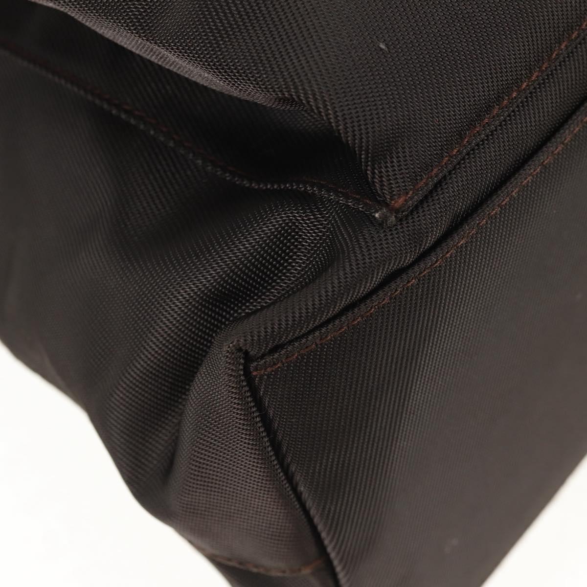 GUCCI Bamboo Hand Bag Nylon 2way Brown Auth ep11094