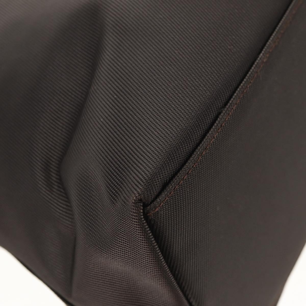 GUCCI Bamboo Hand Bag Nylon 2way Brown Auth ep11094