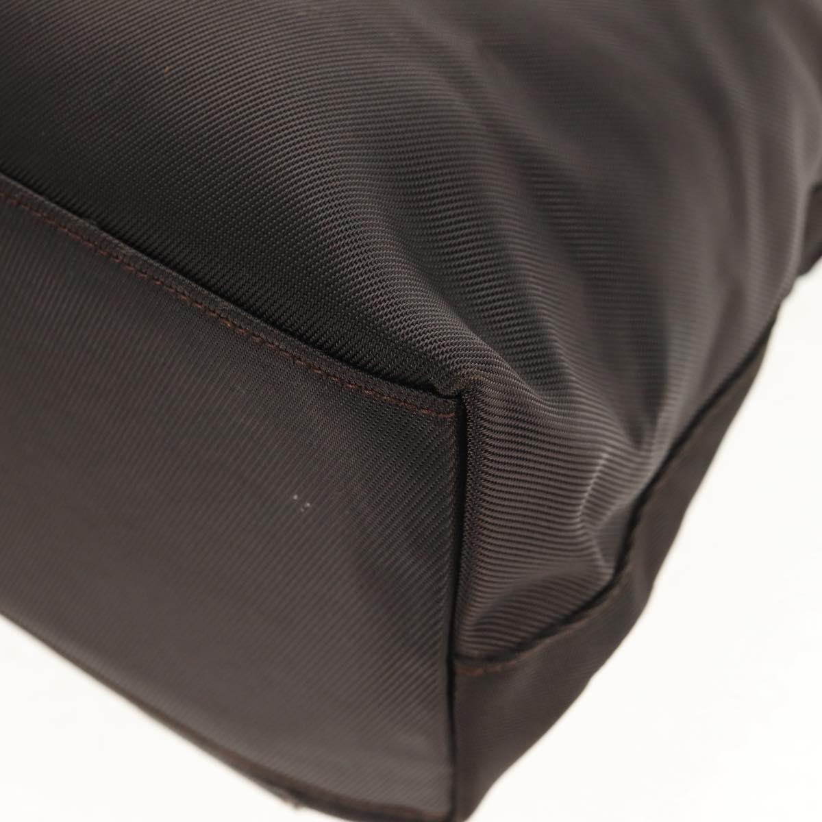 GUCCI Bamboo Hand Bag Nylon 2way Brown Auth ep11094