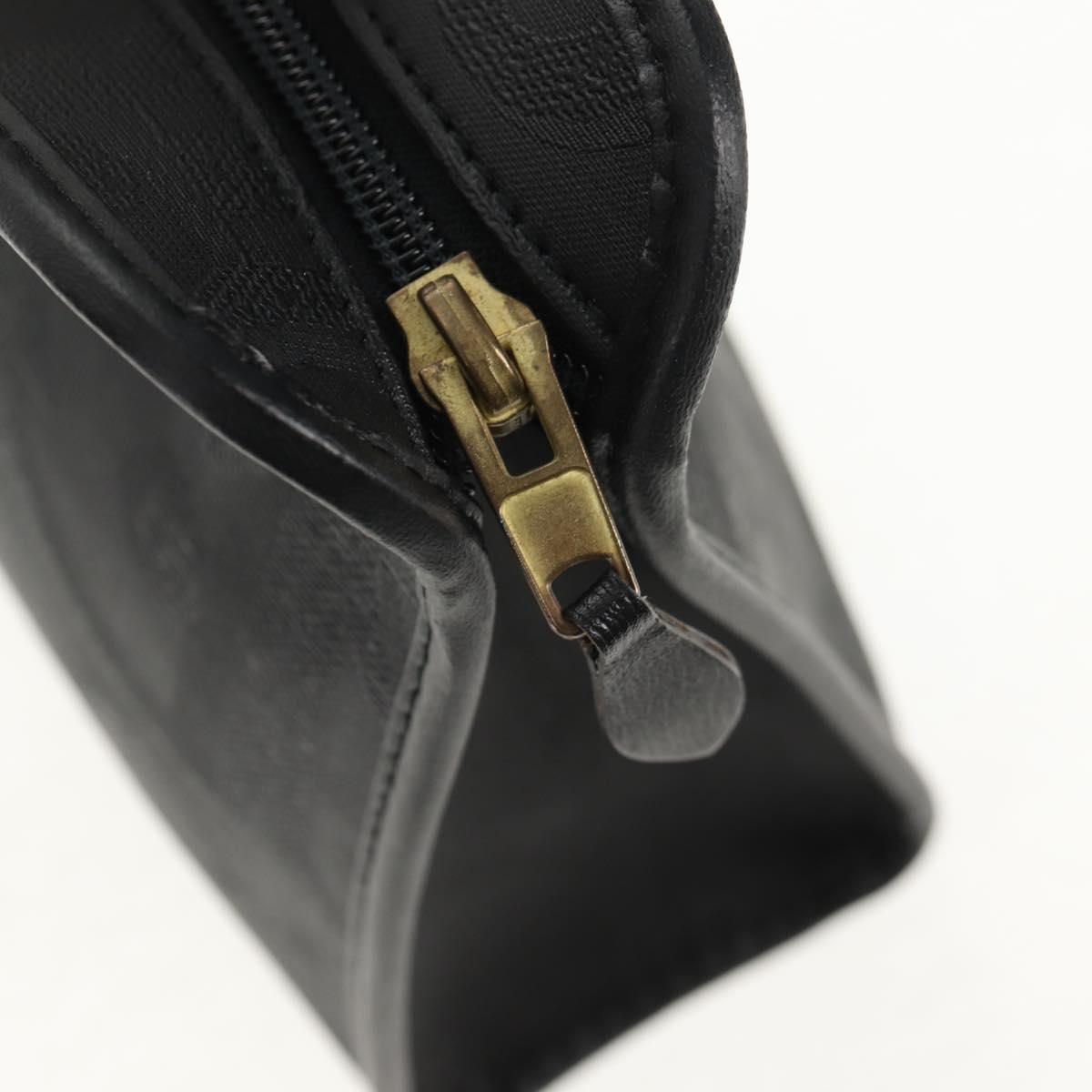 Christian Dior Trotter Canvas Clutch Bag PVC Black Gold Auth ep11095V