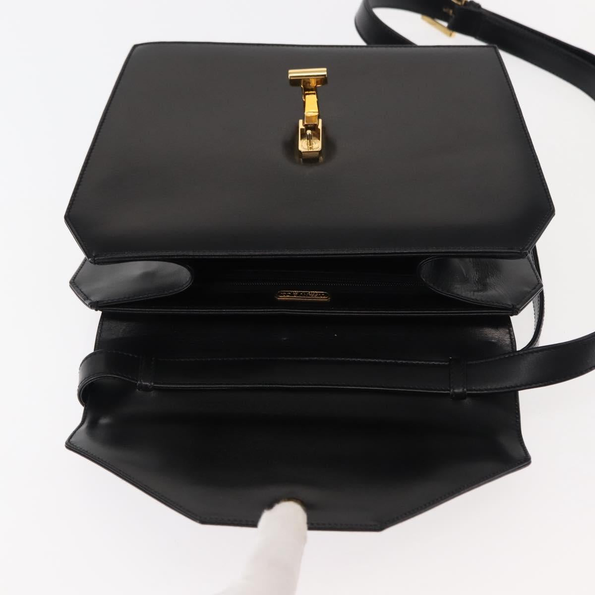 TIFFANY&Co. Shoulder Bag Leather Black Auth ep11103