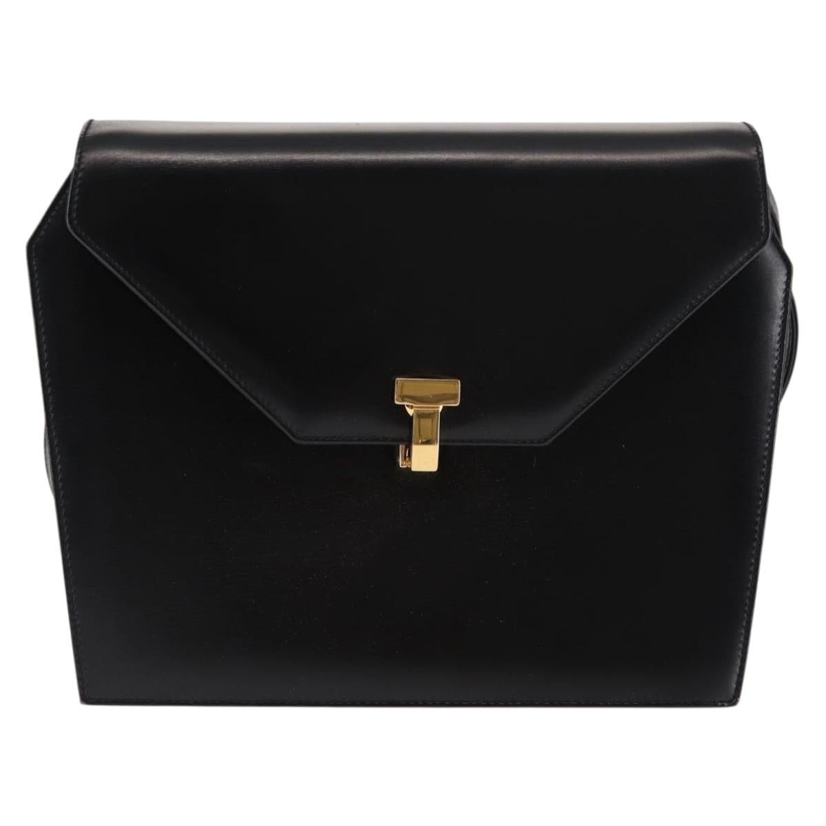 TIFFANY&Co. Shoulder Bag Leather Black Auth ep11103