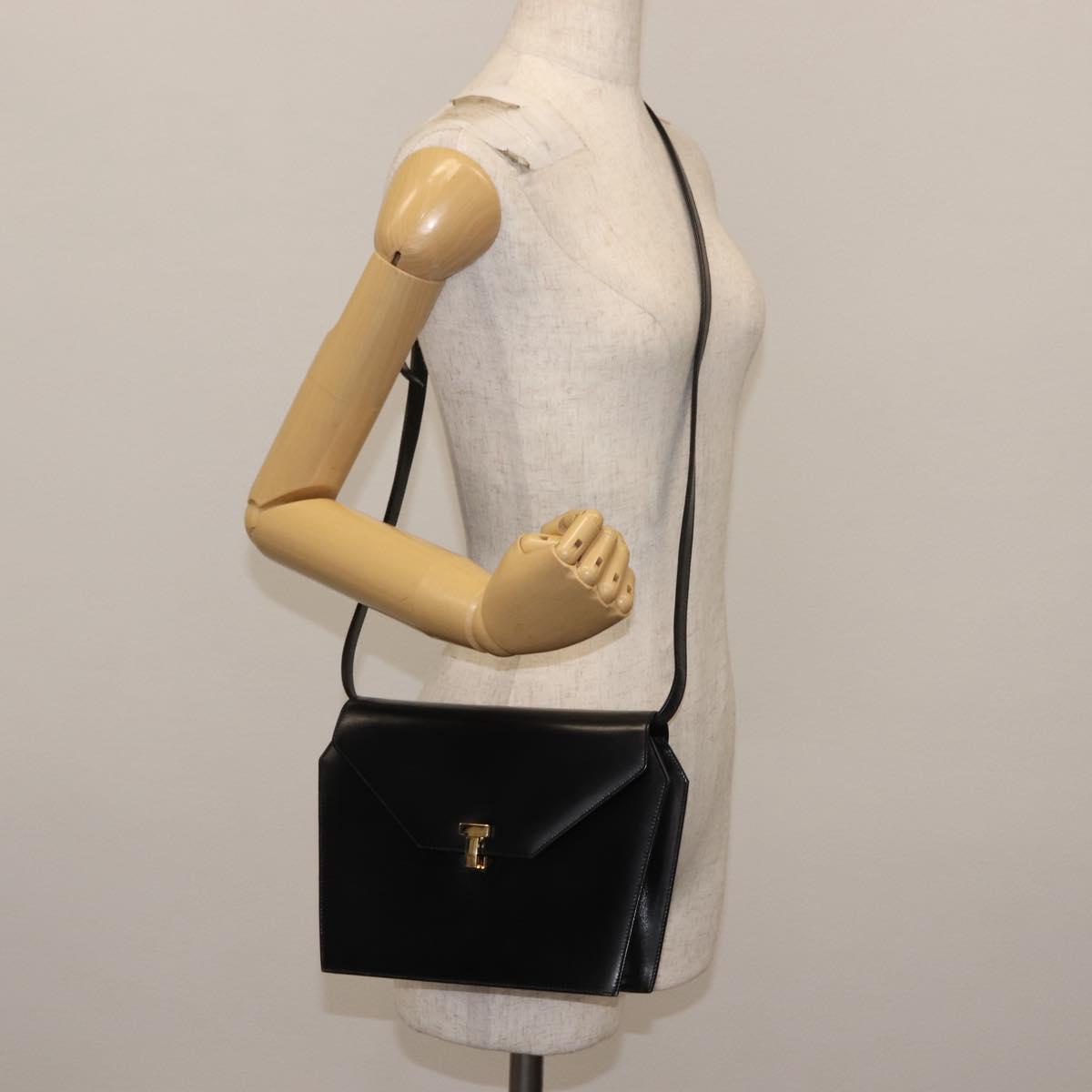 TIFFANY&Co. Shoulder Bag Leather Black Auth ep11103