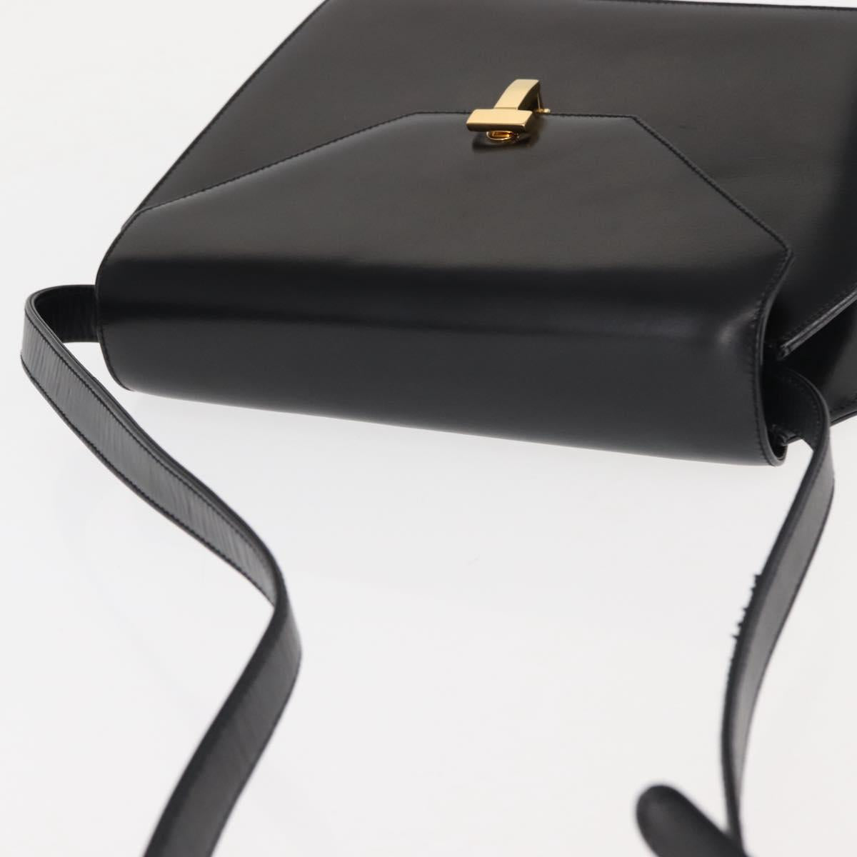 TIFFANY&Co. Shoulder Bag Leather Black Auth ep11103