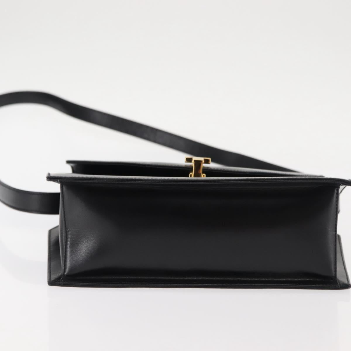 TIFFANY&Co. Shoulder Bag Leather Black Auth ep11103