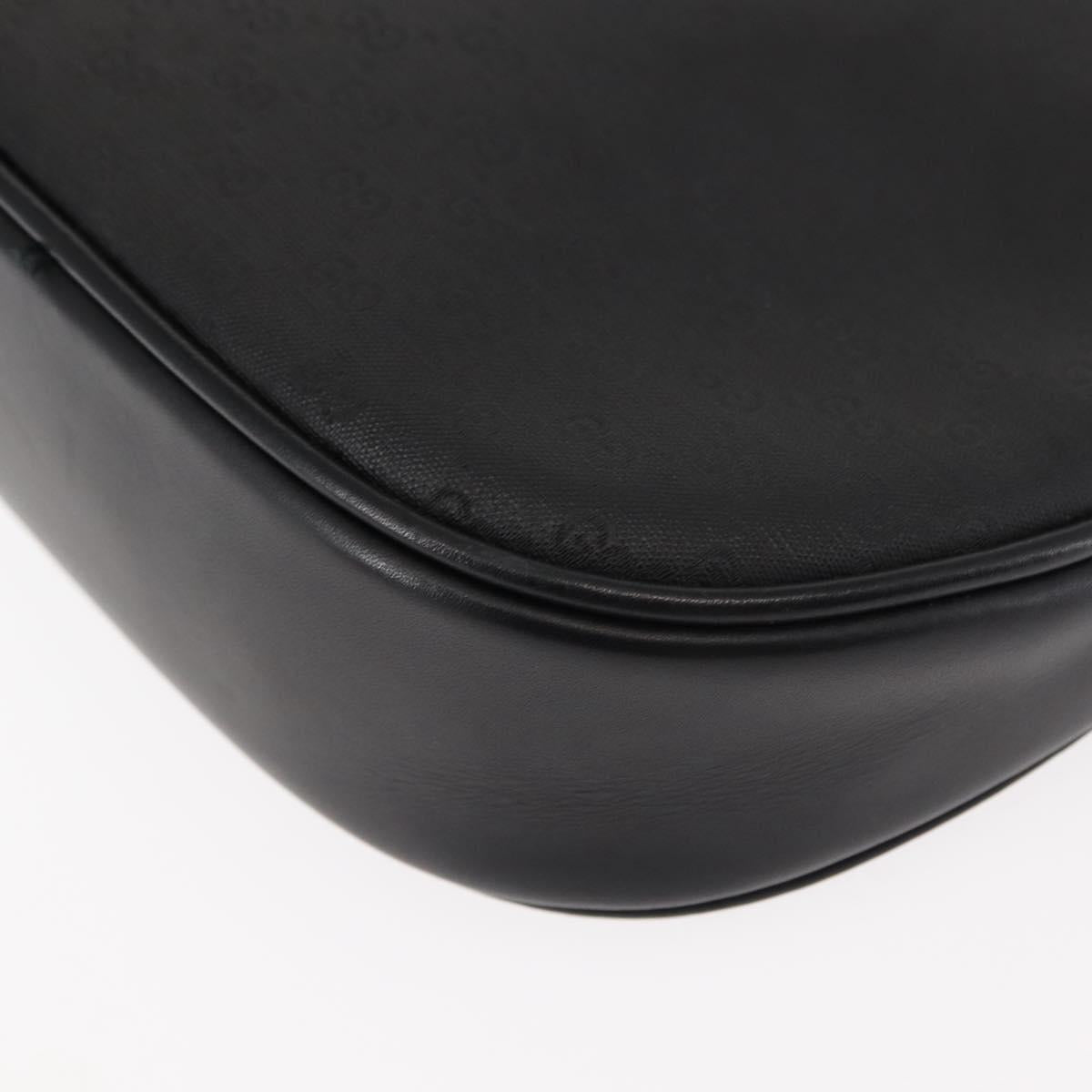 GUCCI Micro GG Canvas Shoulder Bag PVC Leather Black Auth ep11104