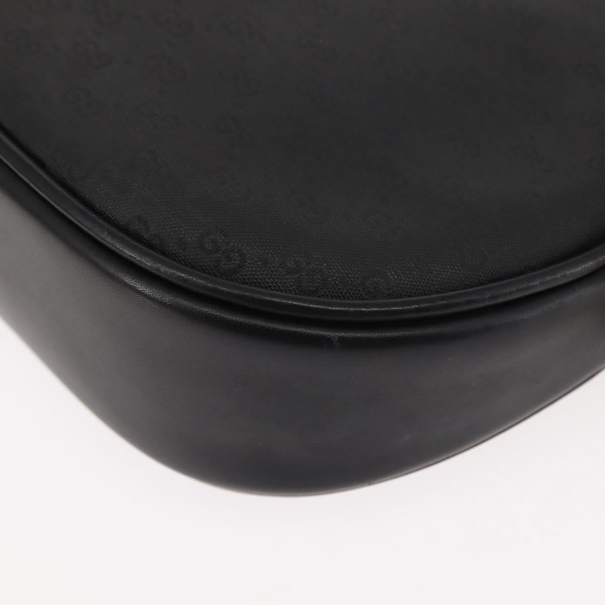 GUCCI Micro GG Canvas Shoulder Bag PVC Leather Black Auth ep11104
