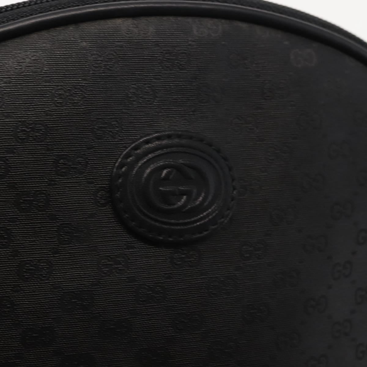 GUCCI Micro GG Canvas Shoulder Bag PVC Leather Black Auth ep11104