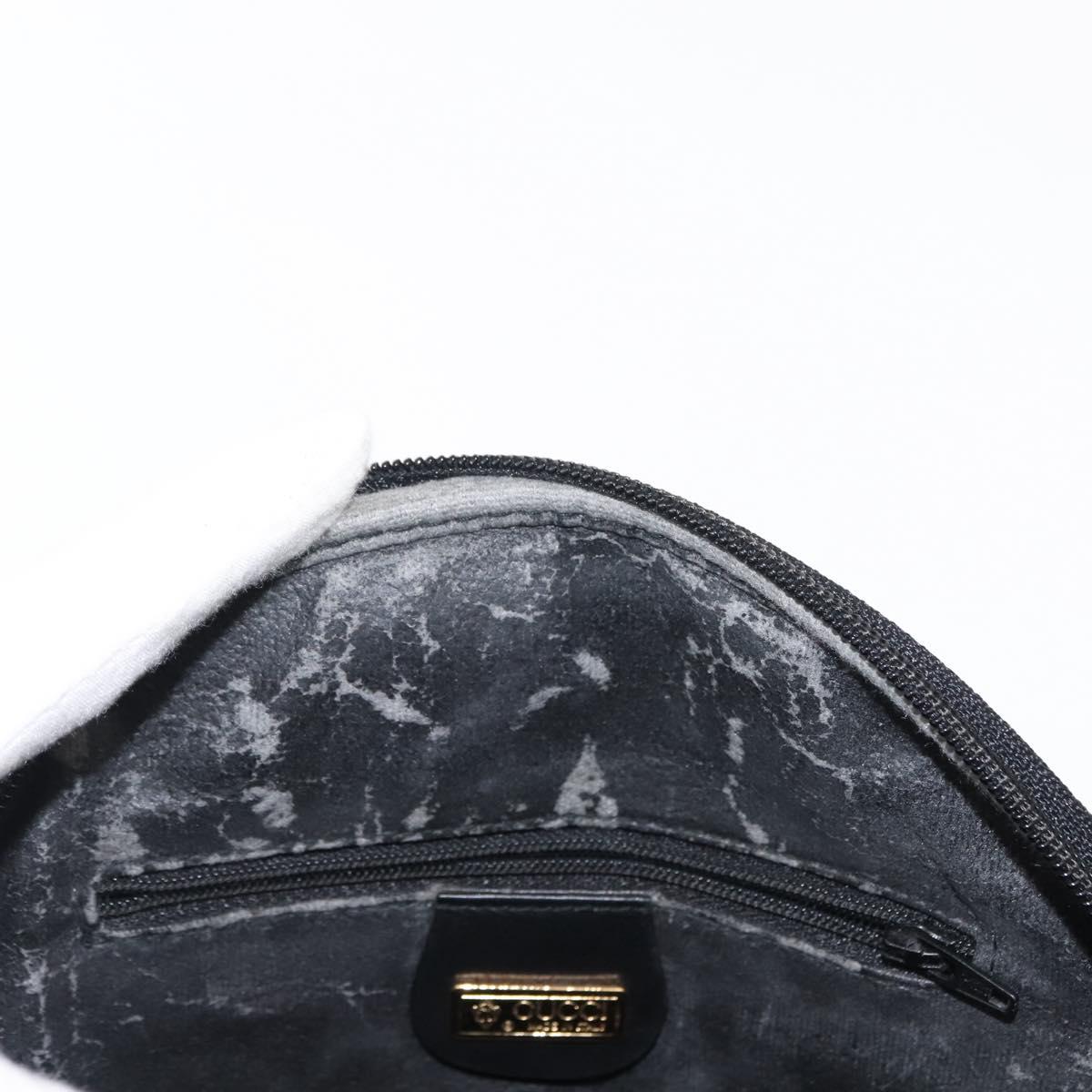 GUCCI Micro GG Canvas Shoulder Bag PVC Leather Black Auth ep11104