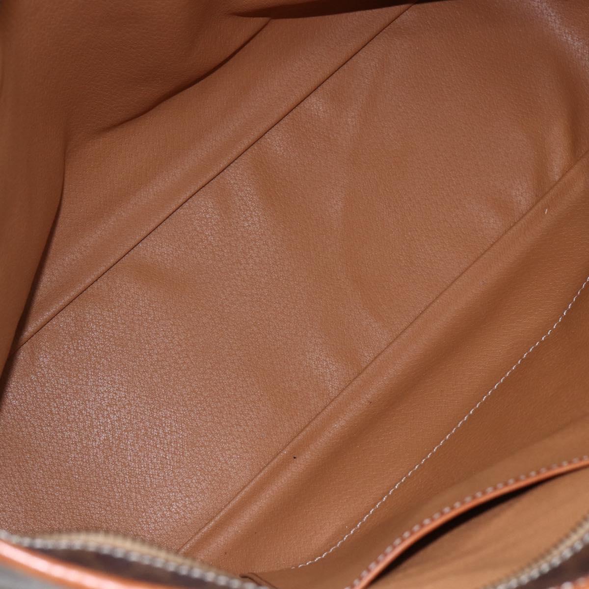 CELINE Macadam Canvas Tote Bag PVC Leather Brown Gold Auth ep11109