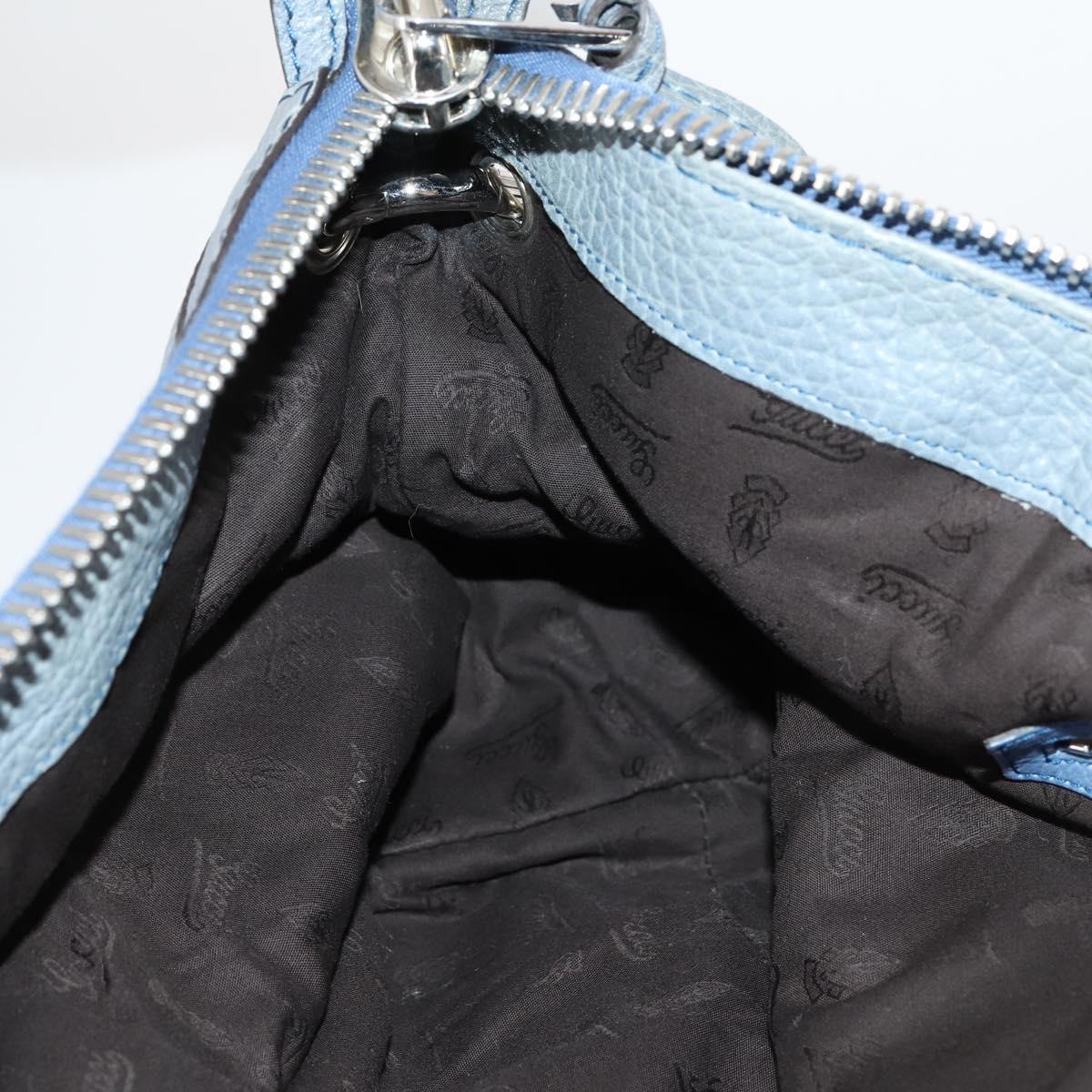 GUCCI Bamboo Tote Bag Leather Blue Auth ep11117