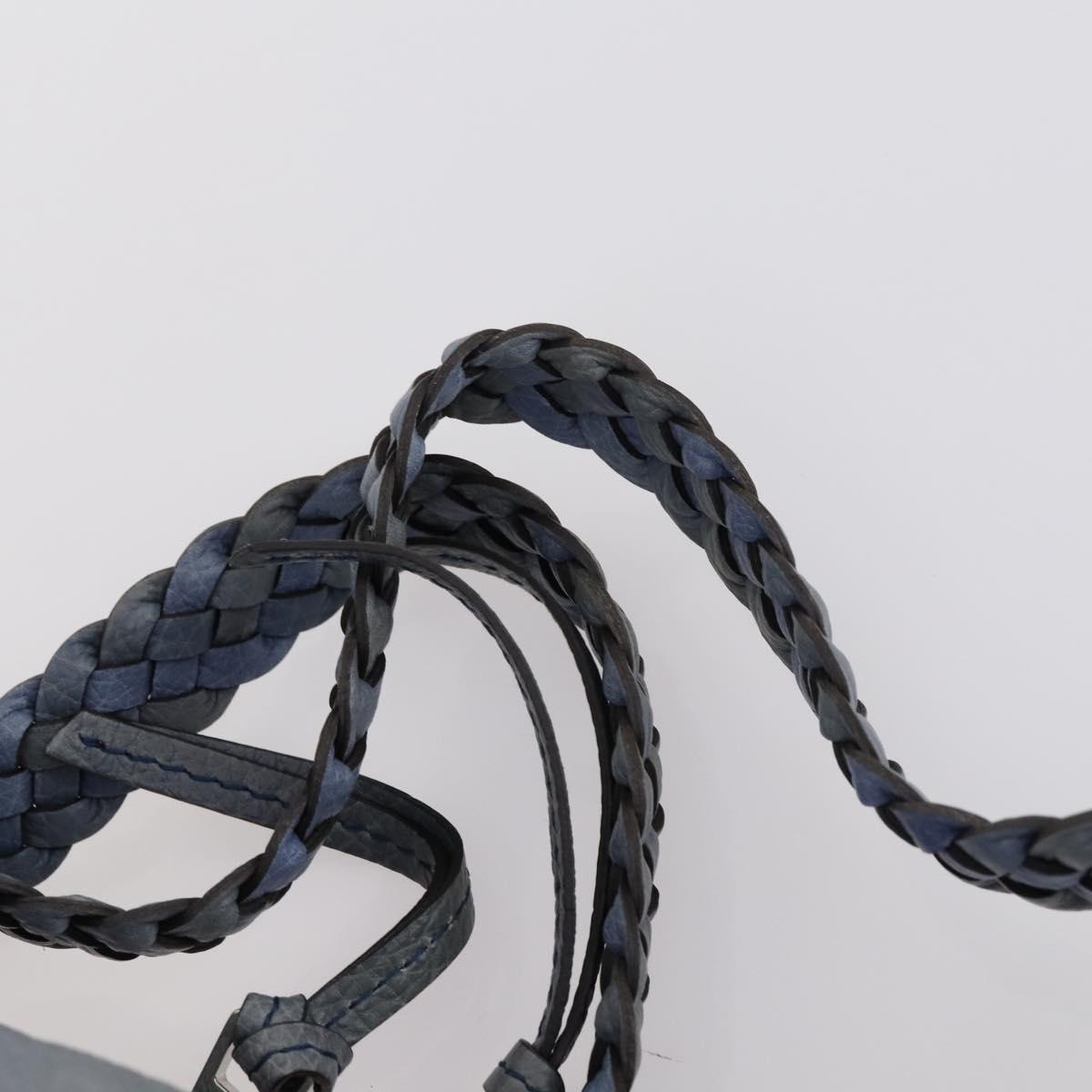 GUCCI Bamboo Tote Bag Leather Blue Auth ep11117