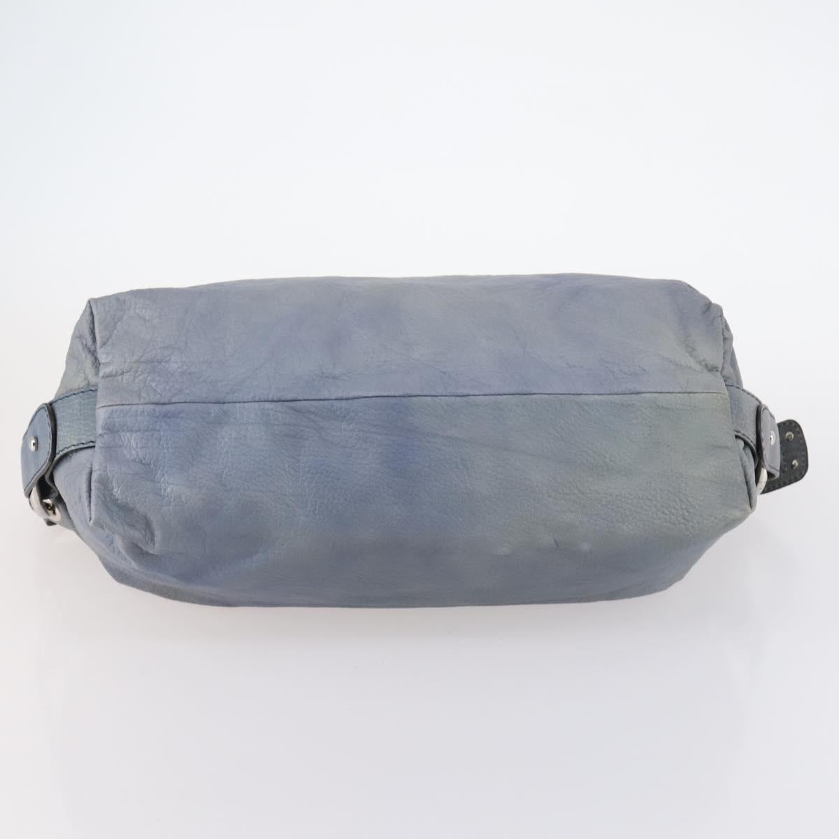 GUCCI Bamboo Tote Bag Leather Blue Auth ep11117