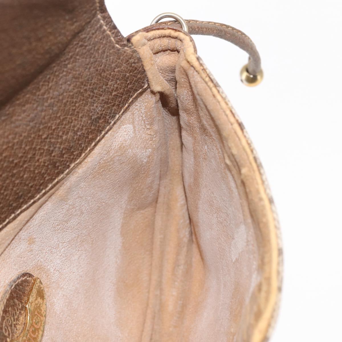 GUCCI GG Plus Supreme Shoulder Bag PVC Beige Gold Auth ep11120