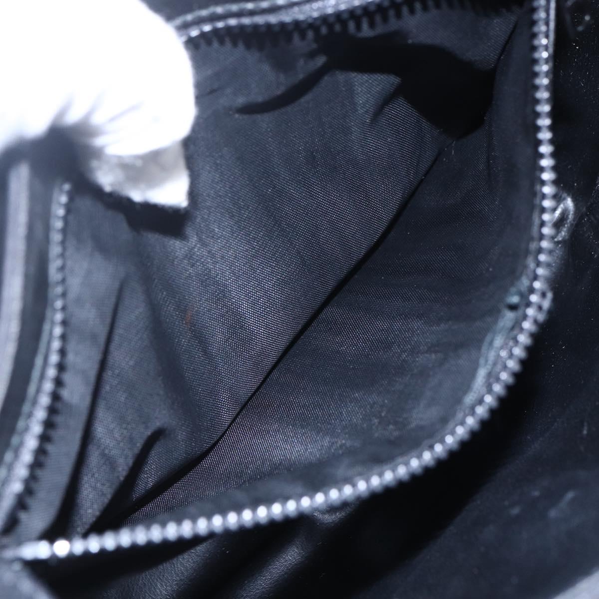 CELINE Shoulder Bag Leather Black Gold Auth ep11125