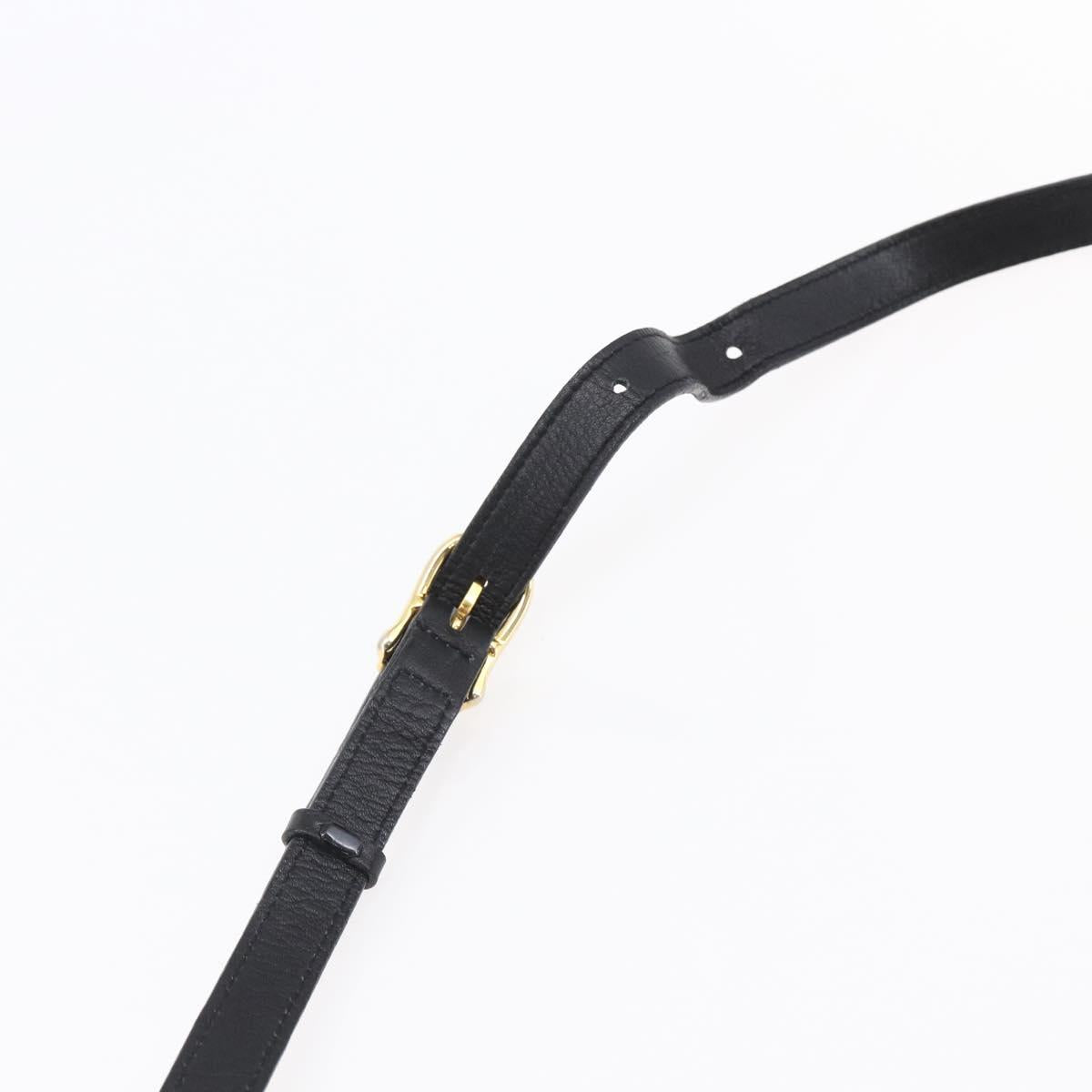 CELINE Shoulder Bag Leather Black Gold Auth ep11125