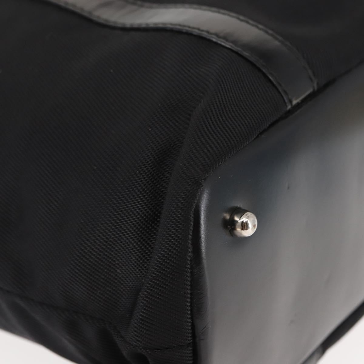 GUCCI Bamboo Hand Bag Nylon Black Auth ep11126