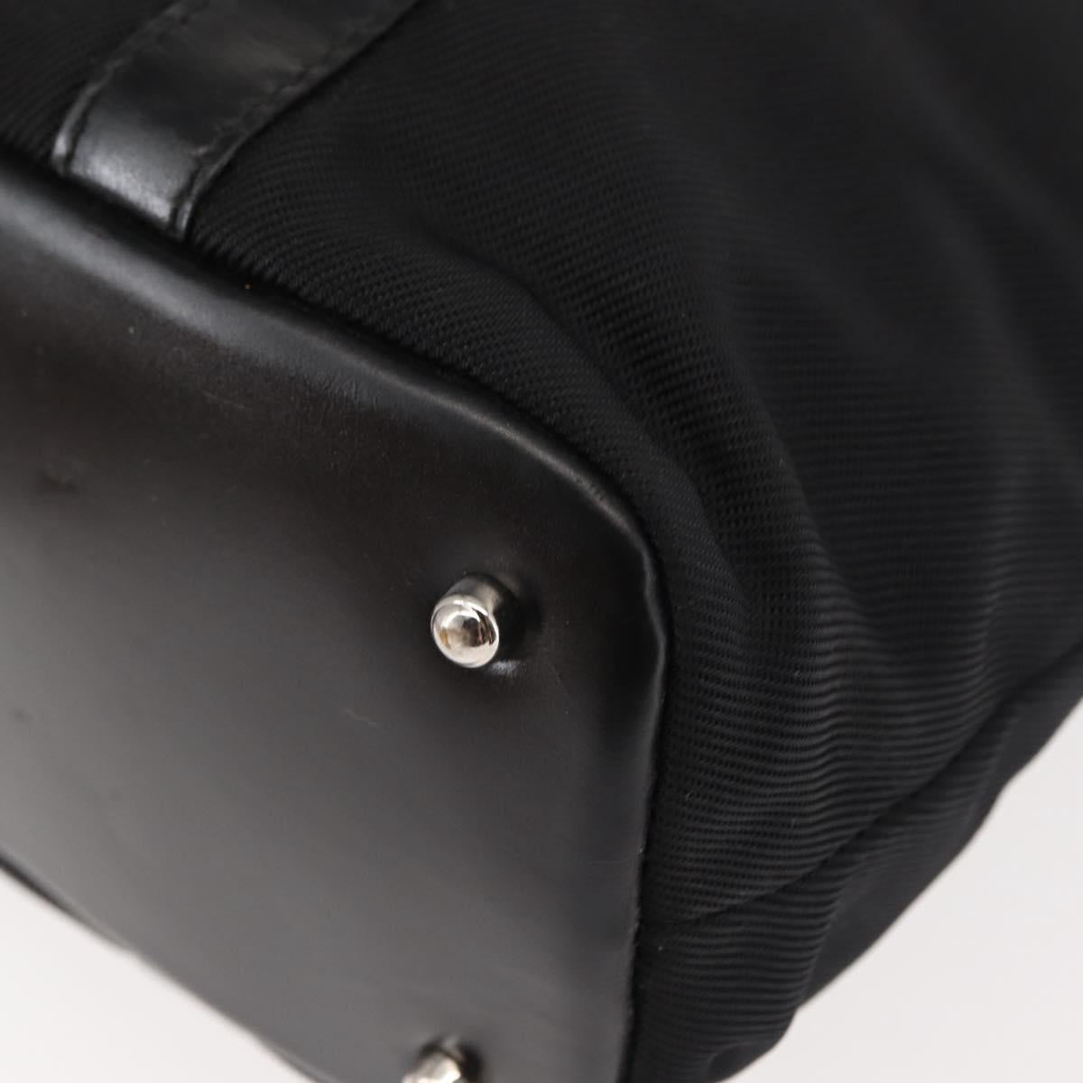 GUCCI Bamboo Hand Bag Nylon Black Auth ep11126