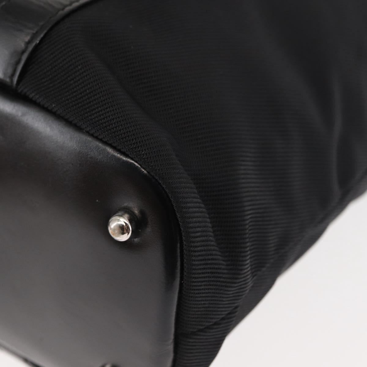 GUCCI Bamboo Hand Bag Nylon Black Auth ep11126