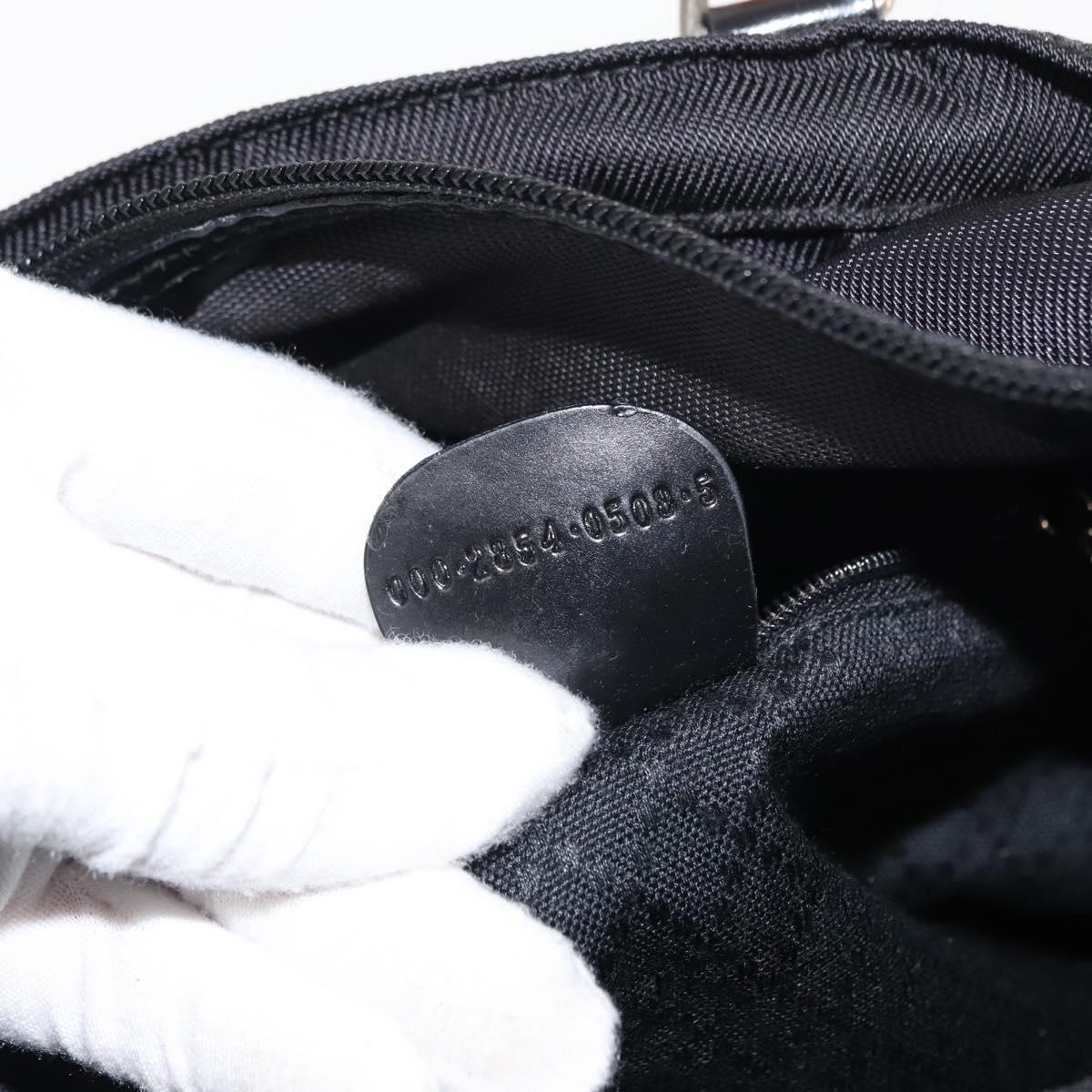 GUCCI Bamboo Hand Bag Nylon Black Auth ep11126