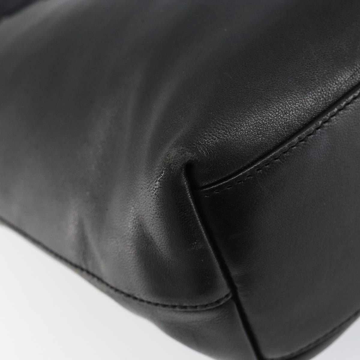 PRADA Hand Bag Leather Black Auth ep11128