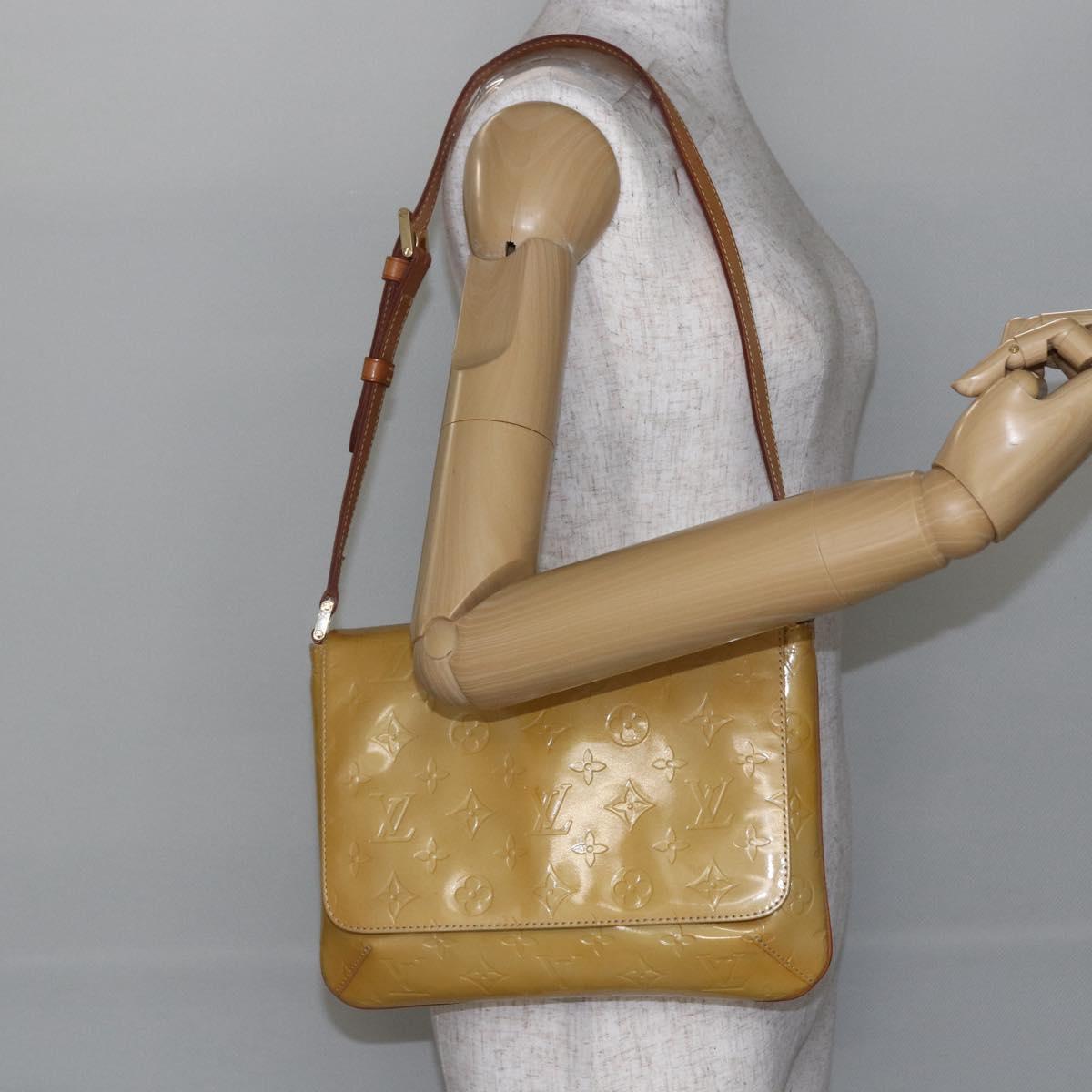 LOUIS VUITTON Monogram Vernis Thompson Street Bag Beige M91301 LV Auth ep11129