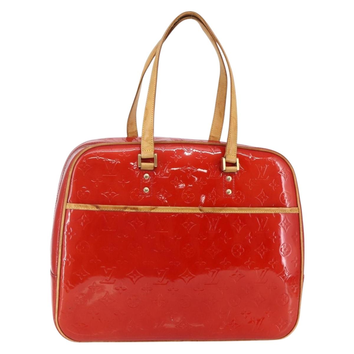 LOUIS VUITTON Monogram Vernis Sutton Hand Bag Red Rouge M91080 LV Auth ep11131
