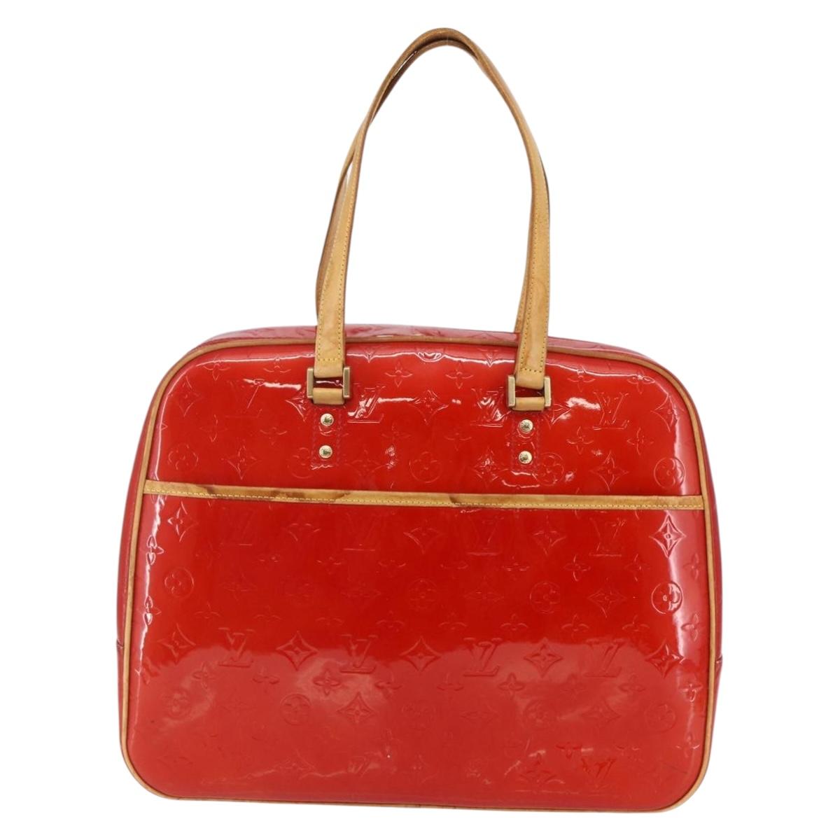 LOUIS VUITTON Monogram Vernis Sutton Hand Bag Red Rouge M91080 LV Auth ep11131