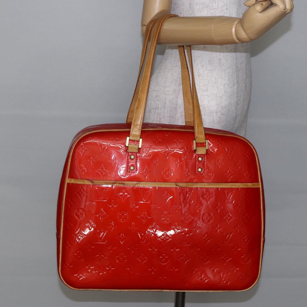 LOUIS VUITTON Monogram Vernis Sutton Hand Bag Red Rouge M91080 LV Auth ep11131