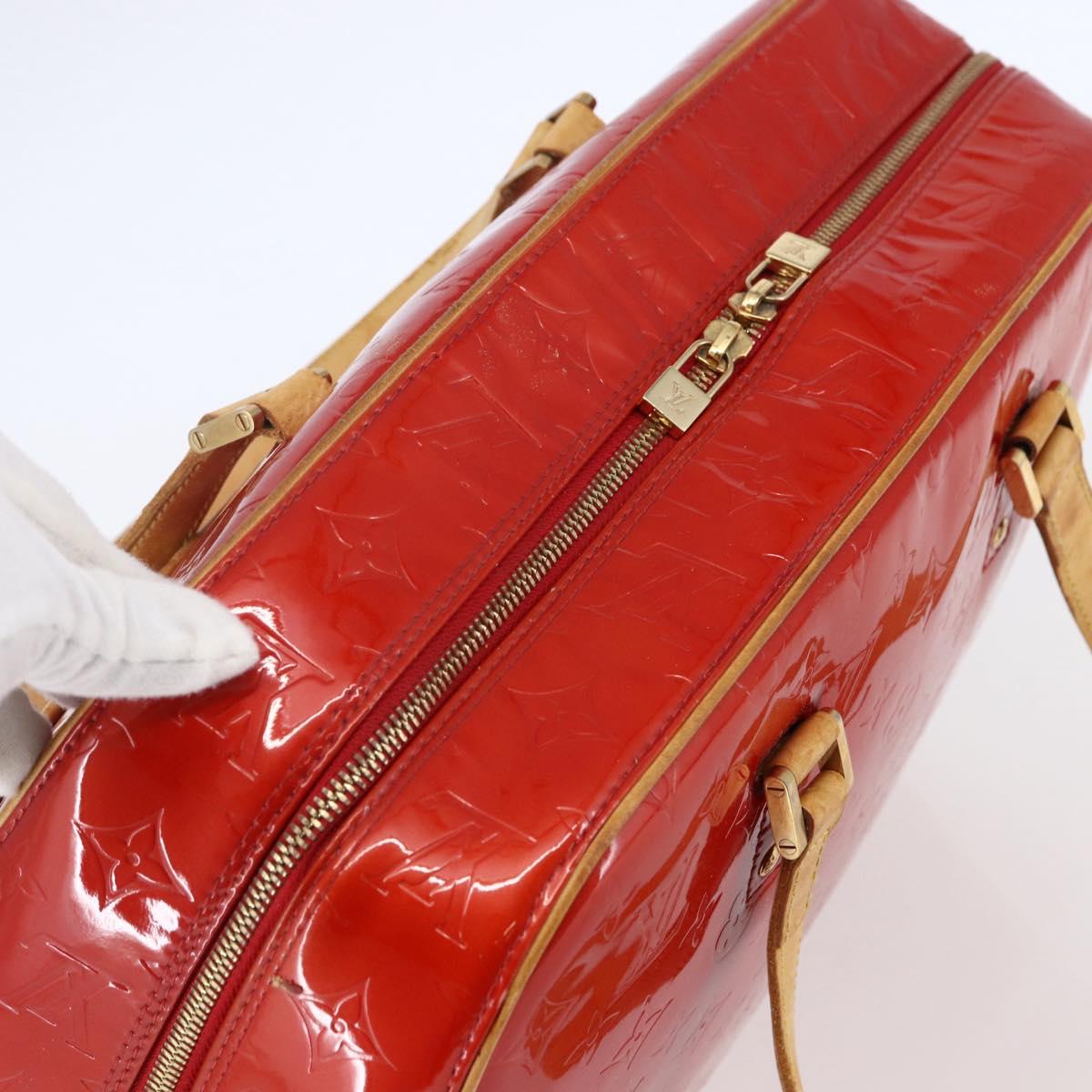 LOUIS VUITTON Monogram Vernis Sutton Hand Bag Red Rouge M91080 LV Auth ep11131