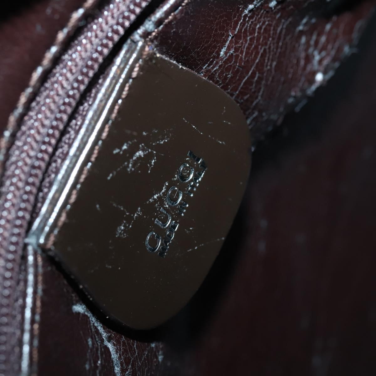 GUCCI Hand Bag Patent leather 2way Brown Auth ep11132