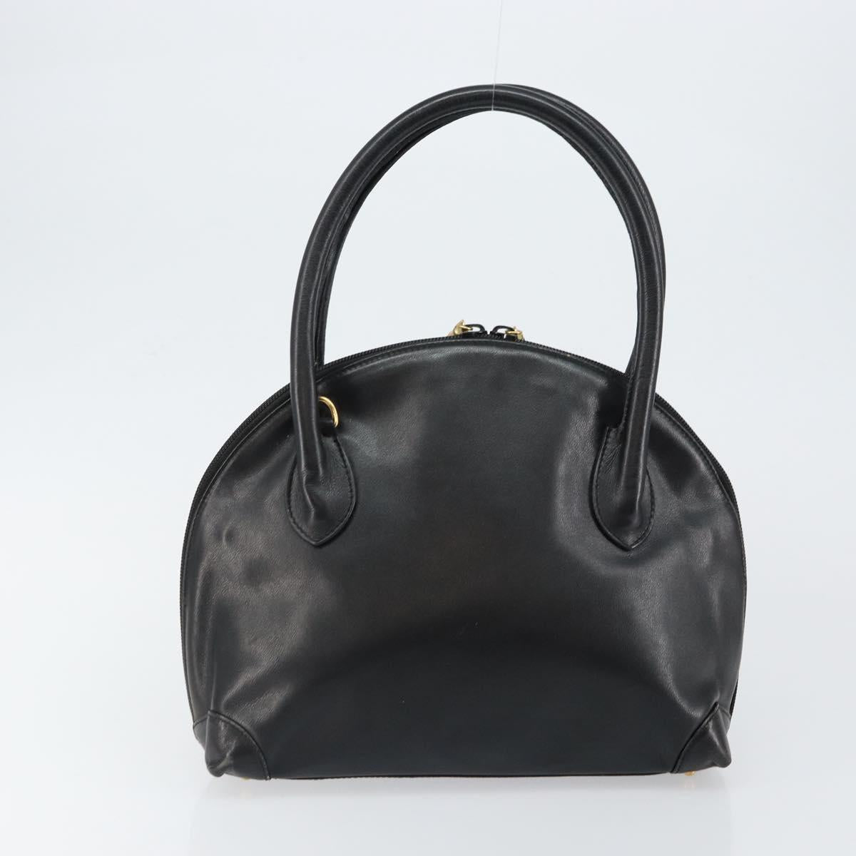 GUCCI Bamboo Hand Bag Leather Black Auth ep11133