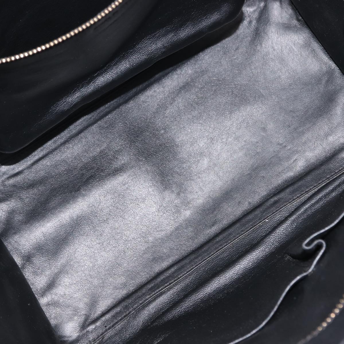 CELINE Luggage Mini shopper Hand Bag Denim Black Gold Auth ep11134