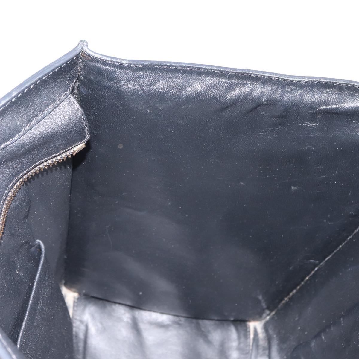 CELINE Luggage Mini shopper Hand Bag Denim Black Gold Auth ep11134