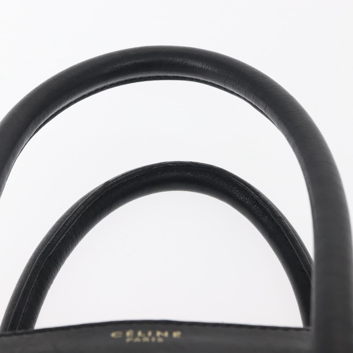 CELINE Luggage Mini shopper Hand Bag Denim Black Gold Auth ep11134