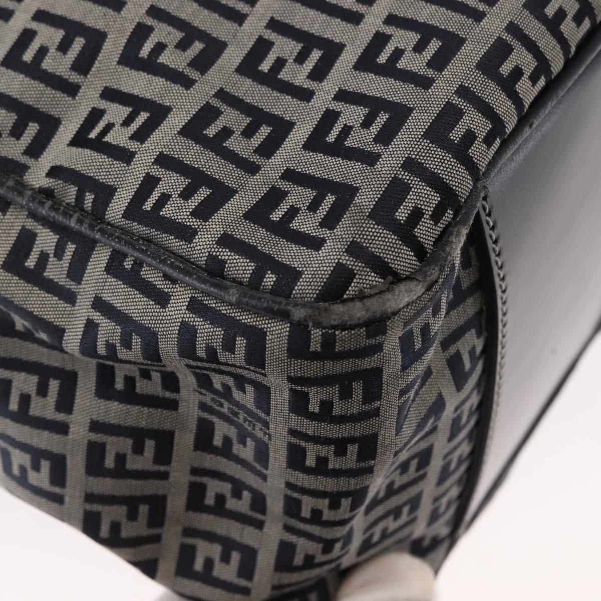FENDI Zucchino Canvas Tote Bag Navy Gold Auth ep11139