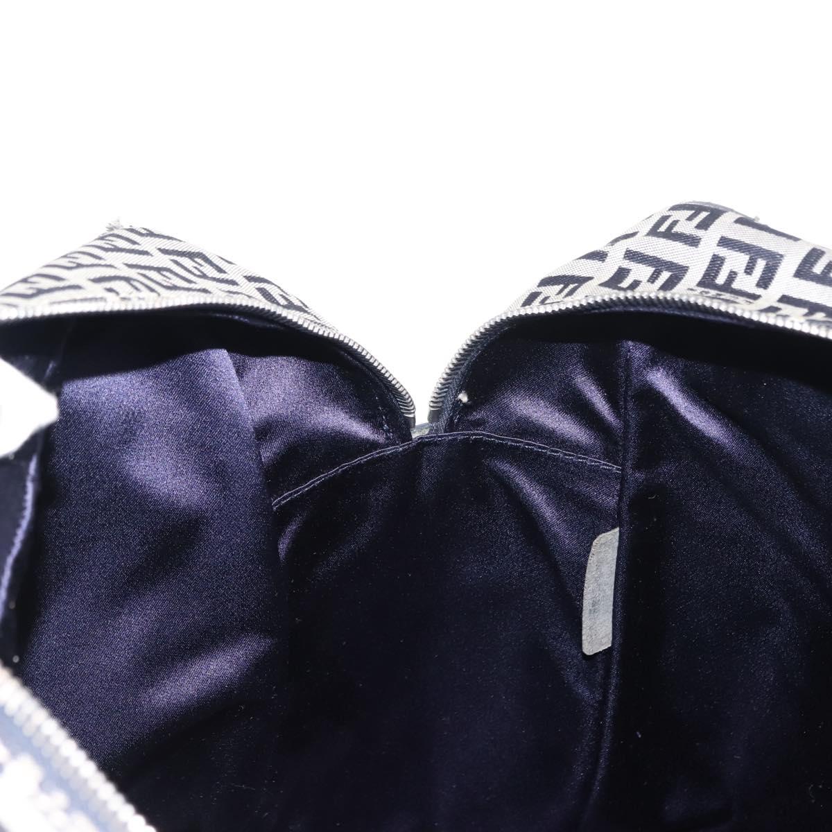 FENDI Zucchino Canvas Tote Bag Navy Gold Auth ep11139