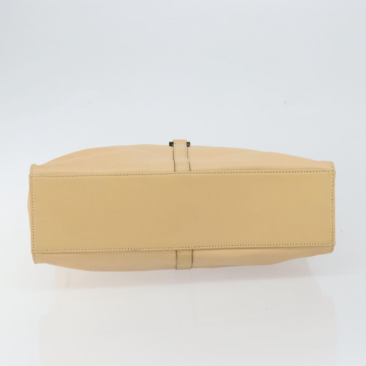 GUCCI Jackie Shoulder Bag Leather Beige Auth ep11140