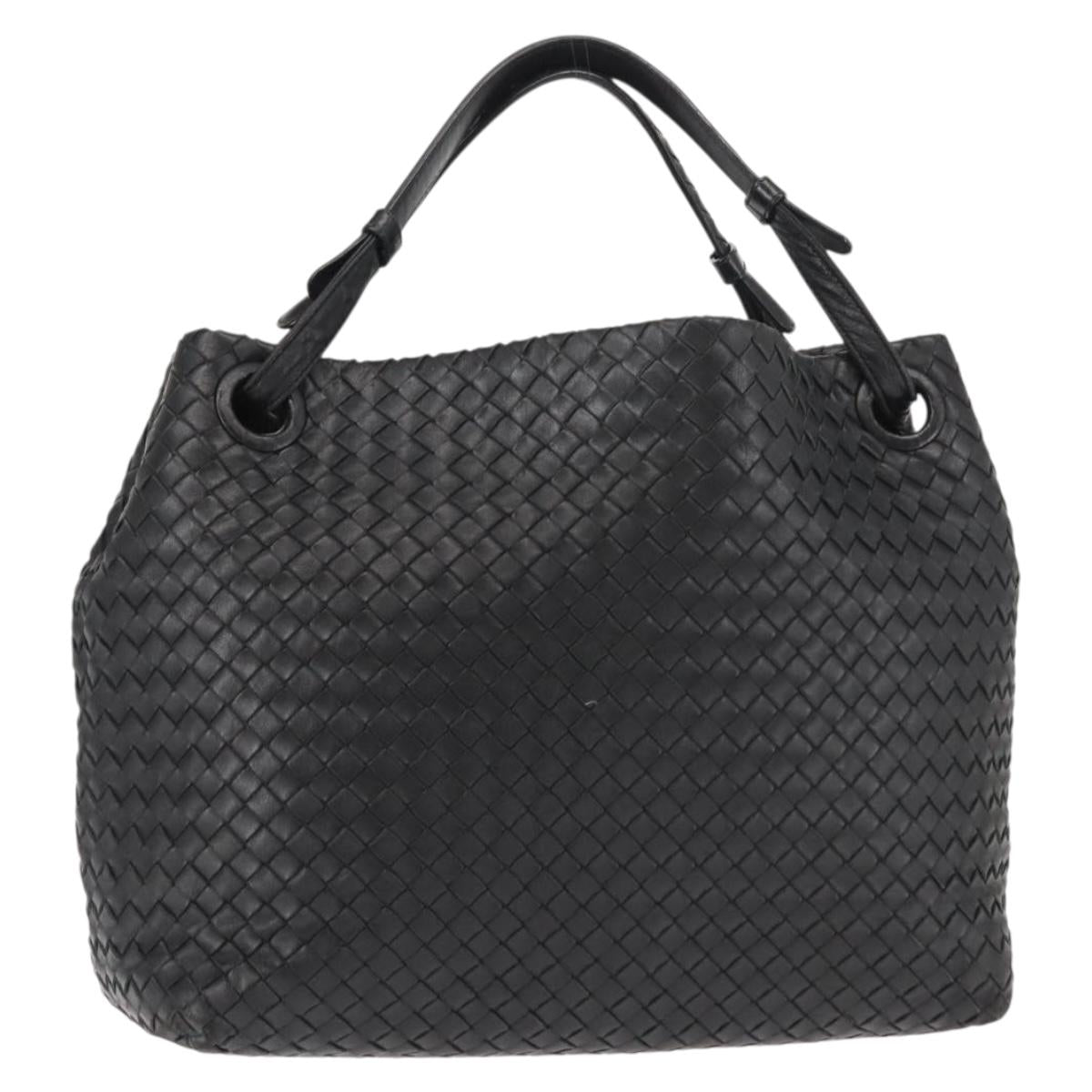 BOTTEGA VENETA INTRECCIATO Garda bag Hand Bag Leather Black 179320 Auth ep11148