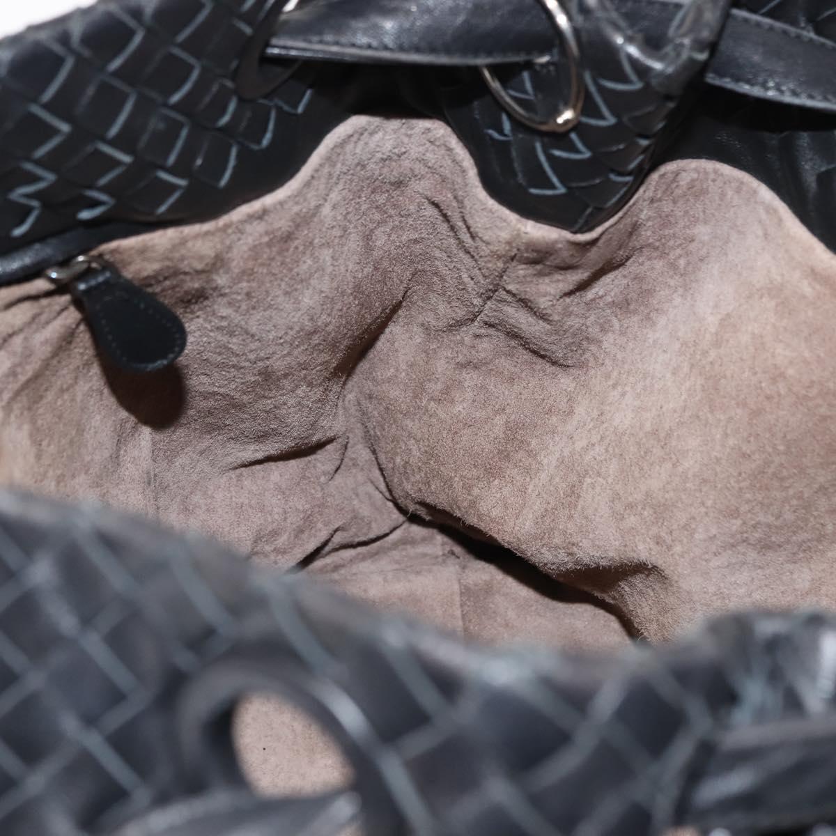 BOTTEGA VENETA INTRECCIATO Garda bag Hand Bag Leather Black 179320 Auth ep11148