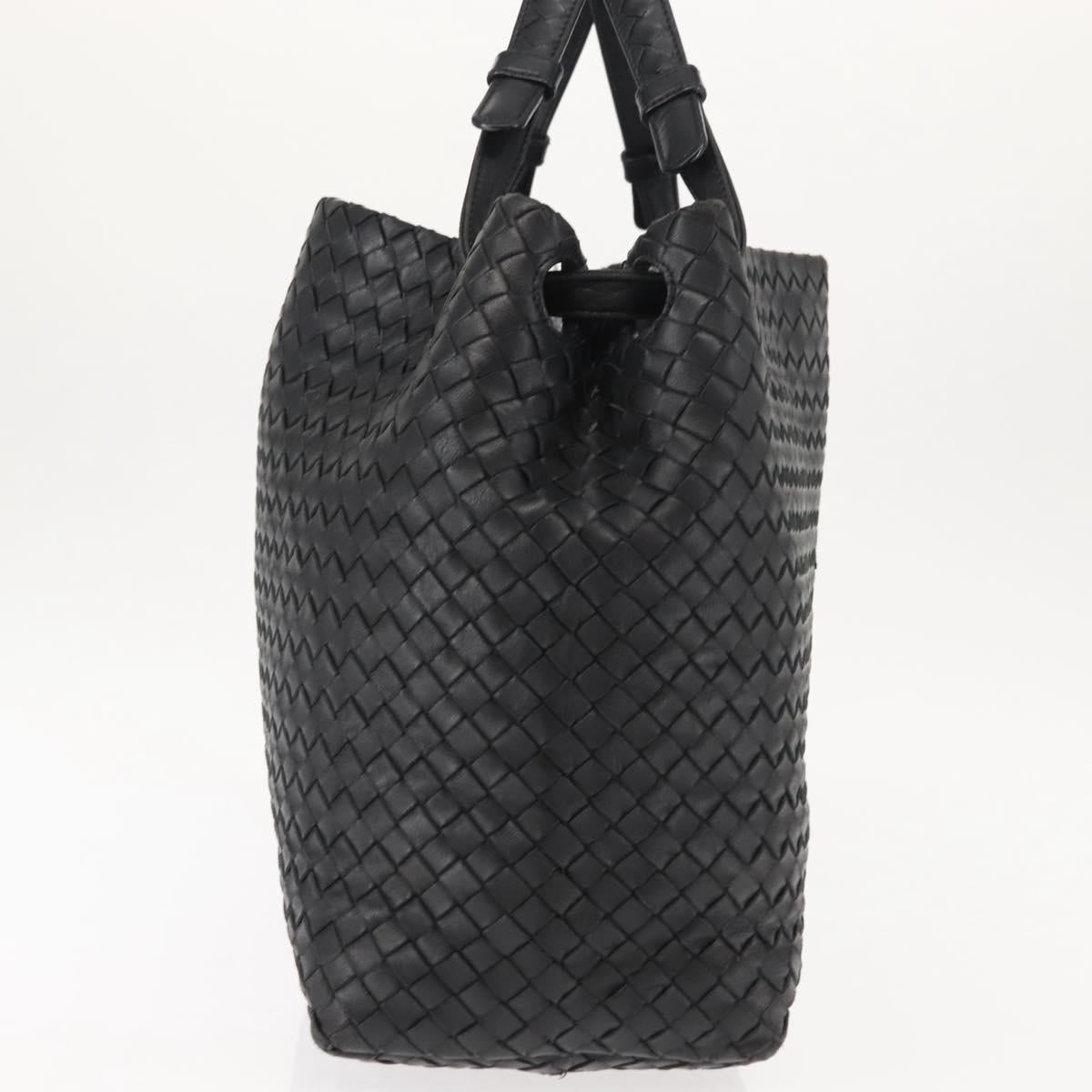 BOTTEGA VENETA INTRECCIATO Garda bag Hand Bag Leather Black 179320 Auth ep11148