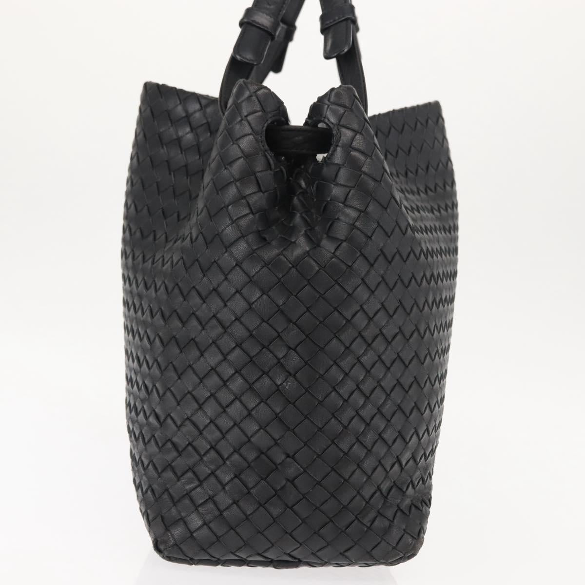 BOTTEGA VENETA INTRECCIATO Garda bag Hand Bag Leather Black 179320 Auth ep11148
