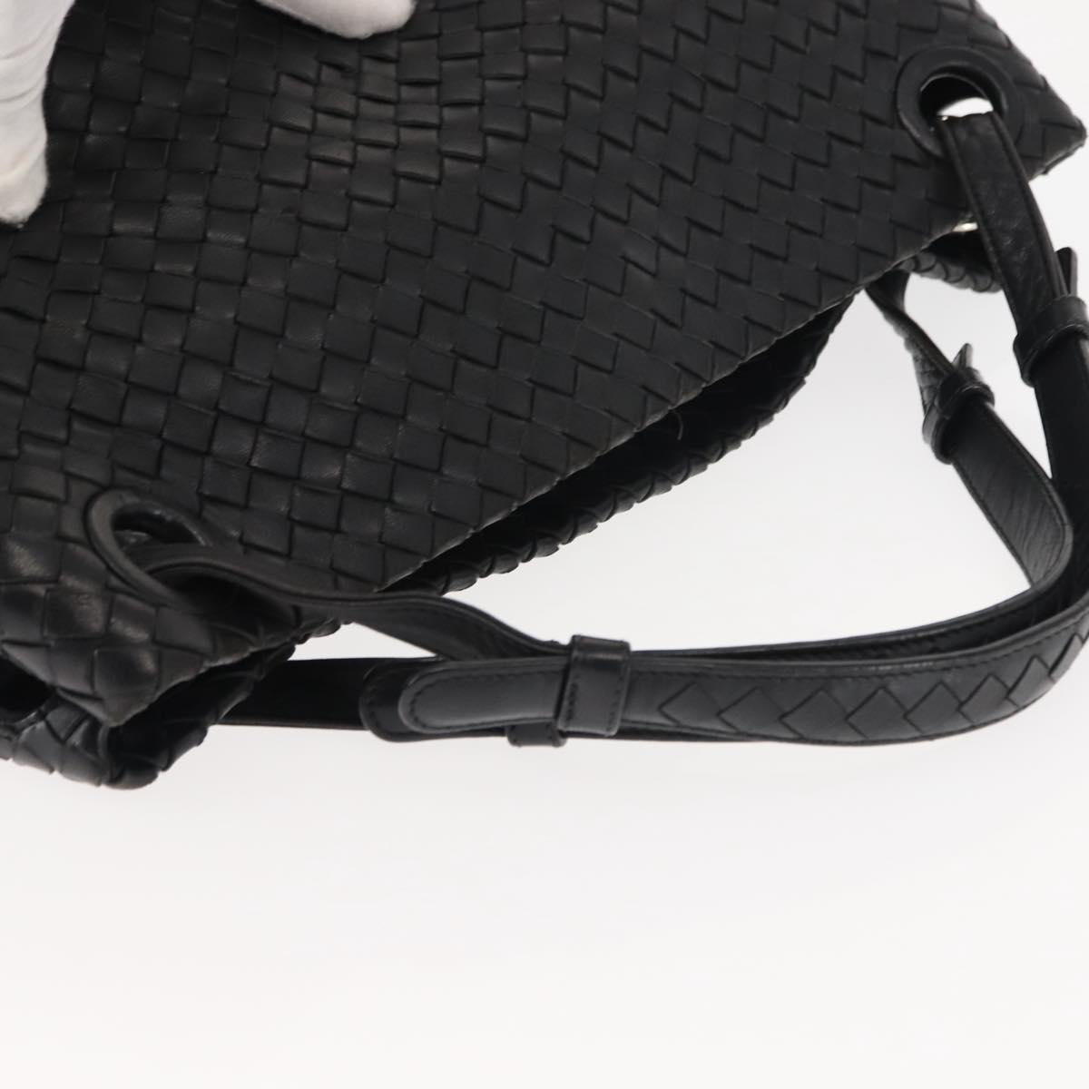BOTTEGA VENETA INTRECCIATO Garda bag Hand Bag Leather Black 179320 Auth ep11148
