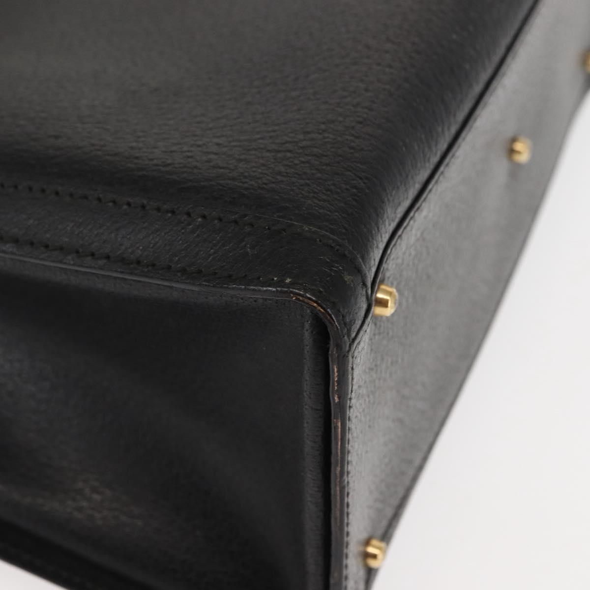 GUCCI Bamboo Hand Bag Leather Black Auth ep11149